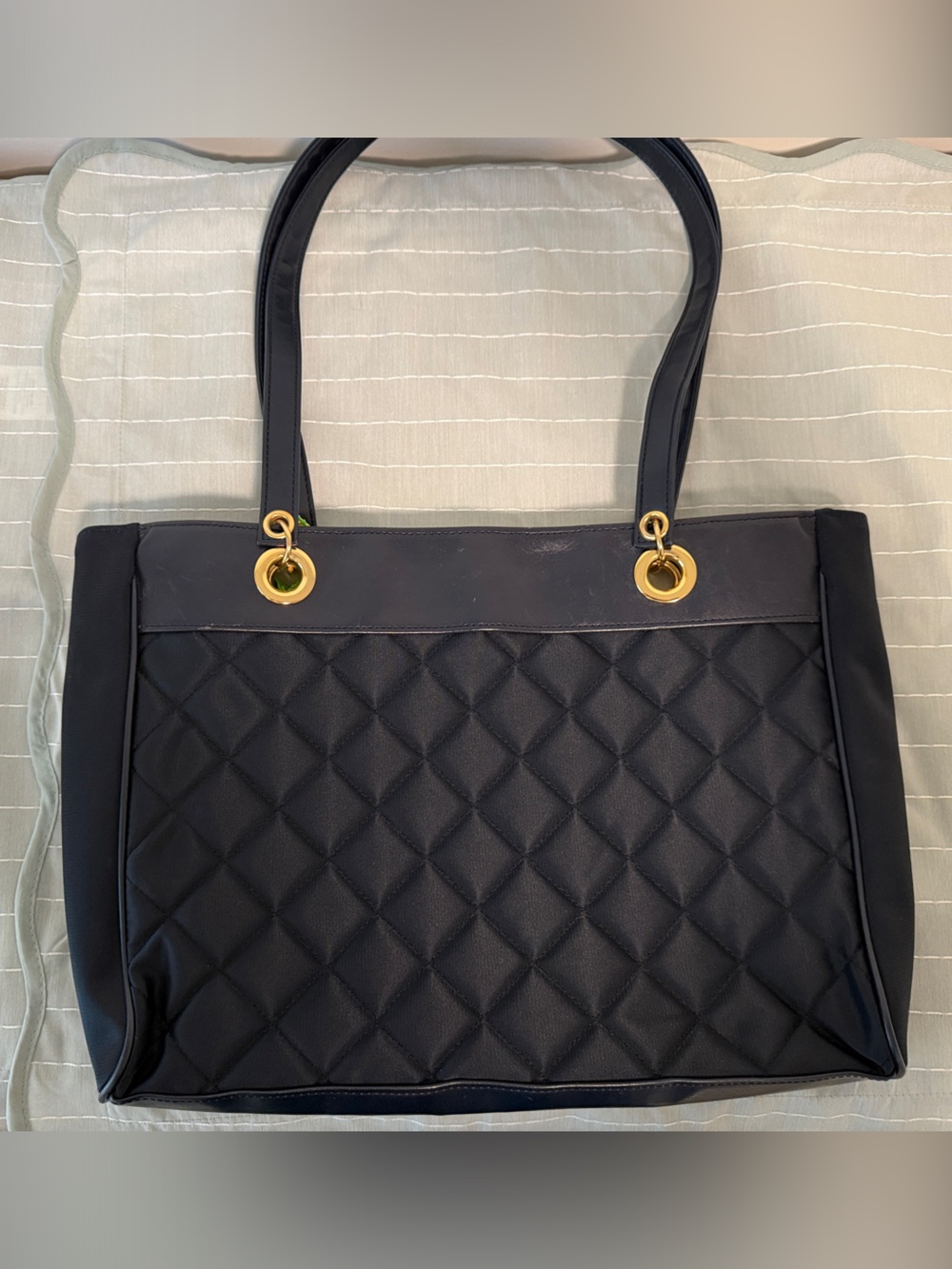 Gianni Valentino Dark Blue Small Quilted Tote